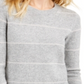 Michael Kors Women's Embellished Ribbed Striped Long Sleeve Jewel Neck Sweater Gray Size Petite Small