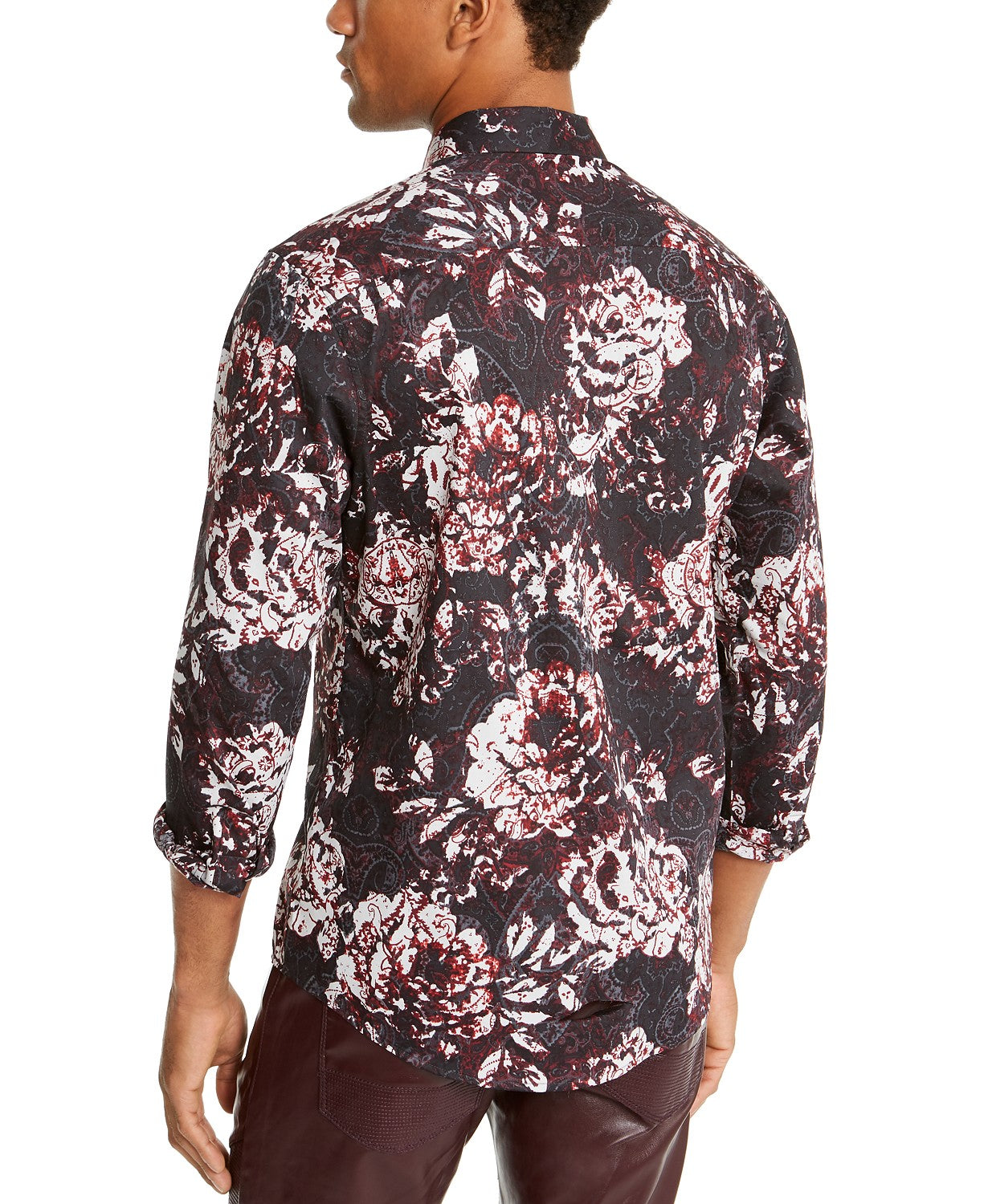 INC International Concepts Men's Paisley Floral Shirt Black Size XX-Large