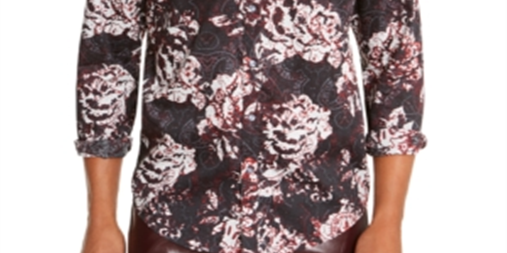 INC International Concepts Men's Paisley Floral Shirt Black Size XX-Large