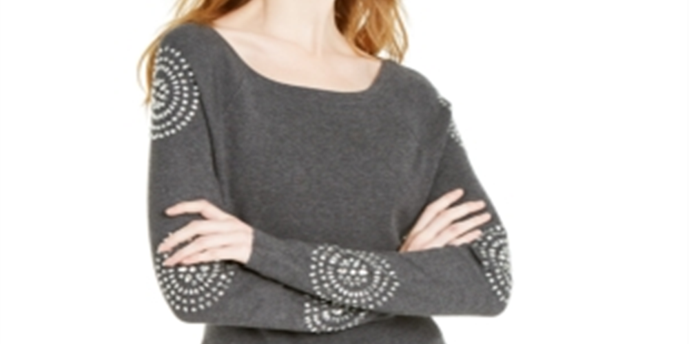 INC International Concepts Women's Medallion Sleeve Tunic Gray Size XX-Large