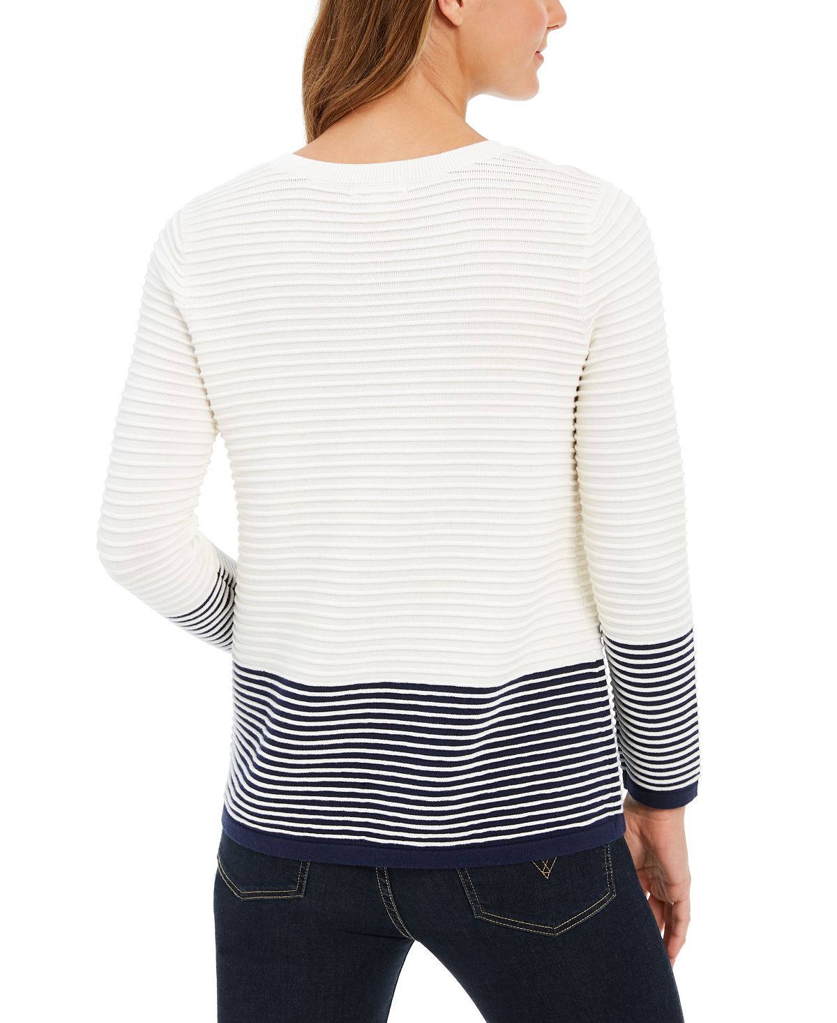 Charter Club Women's Ribbed Sweater White Size Petite Small