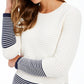 Charter Club Women's Ribbed Sweater White Size Petite Small