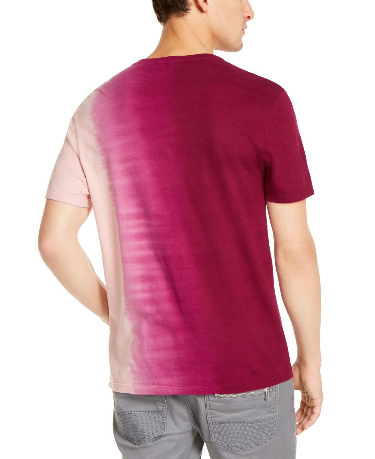 INC International Concepts Men's T-Shirt Magenta Graphic Ombre Split Neck Tee Purple Size X-Large