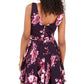 Trixxi Women's Pocketed Zippered Floral Spaghetti Strap Sweetheart Neckline Short Fit Flare Party Dress Purple Size 13