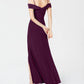 Morgan & Company Women's Side Slit Off the Shoulder Formal Dress Purple Size 9-10