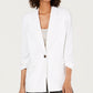 Alfani Women's Pocketed Blazer Jacket White Size Large