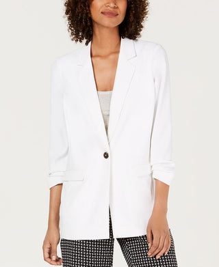 Alfani Women's Pocketed Blazer Jacket White Size Large