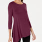Alfani Women's Asymmetrical Hem Top Wine Size X-Large