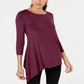 Alfani Women's Asymmetrical Hem Top Wine Size X-Large