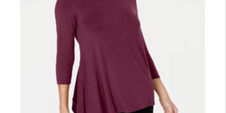 Alfani Women's Asymmetrical Hem Top Wine Size X-Large
