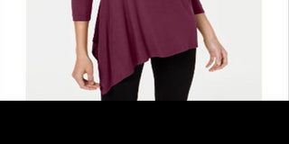 Alfani Women's Asymmetrical Hem Top Wine Size X-Large
