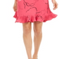 Alfani Women's Pleated Printed Above the Knee Shift Dress Pink Size 12