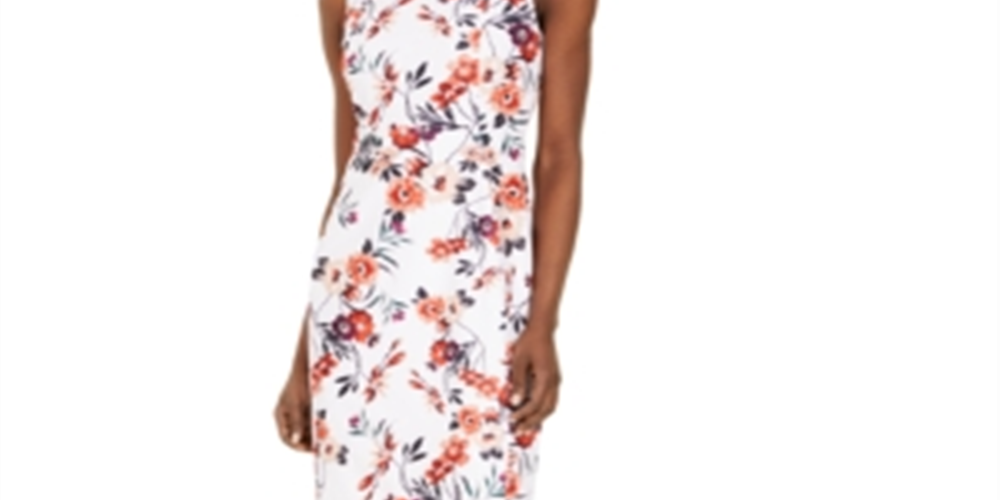 Calvin Klein Women's Floral Print Scuba Sheath Dress Pink Size 12