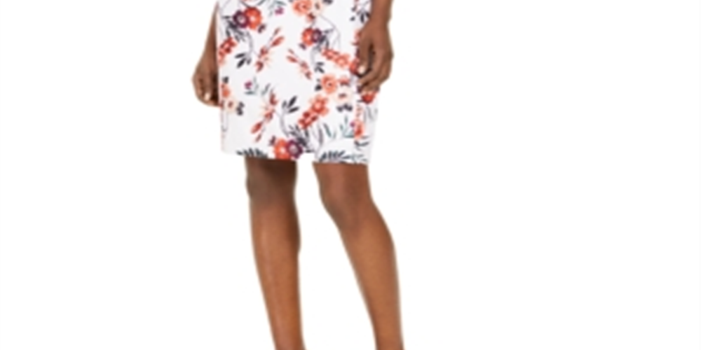 Calvin Klein Women's Floral Print Scuba Sheath Dress Pink Size 12