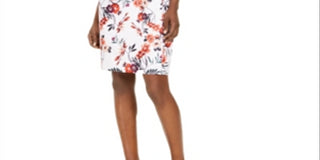 Calvin Klein Women's Floral Print Scuba Sheath Dress Pink Size 12