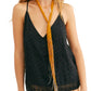 Free People Women's Embelished Lace Trim Cami Black Size Medium