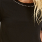 Michael Kors Women's Short Sleeve Crew Neck Top Black Size Large