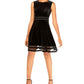 Calvin Klein Women's Velvet Illusion a Line Dress Black Size 12