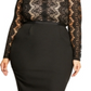 City Chic Women's Trendy Plus Hourglass Beauty Dress Black Size Petite Small