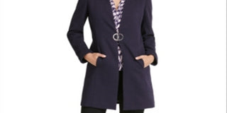 DKNY Women's Chevron MIDI Topper Jacket Purple Size 14 -