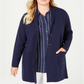 Charter Club Women's Plus Sweater Blazer Blue Size 4X