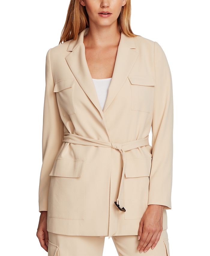 Vince Camuto Women's Belted Safari Blazer Beige Size Large