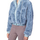 Free People Women's Love It Faux Fur Cozy Faux Fur Jacket Blue Size X-Small