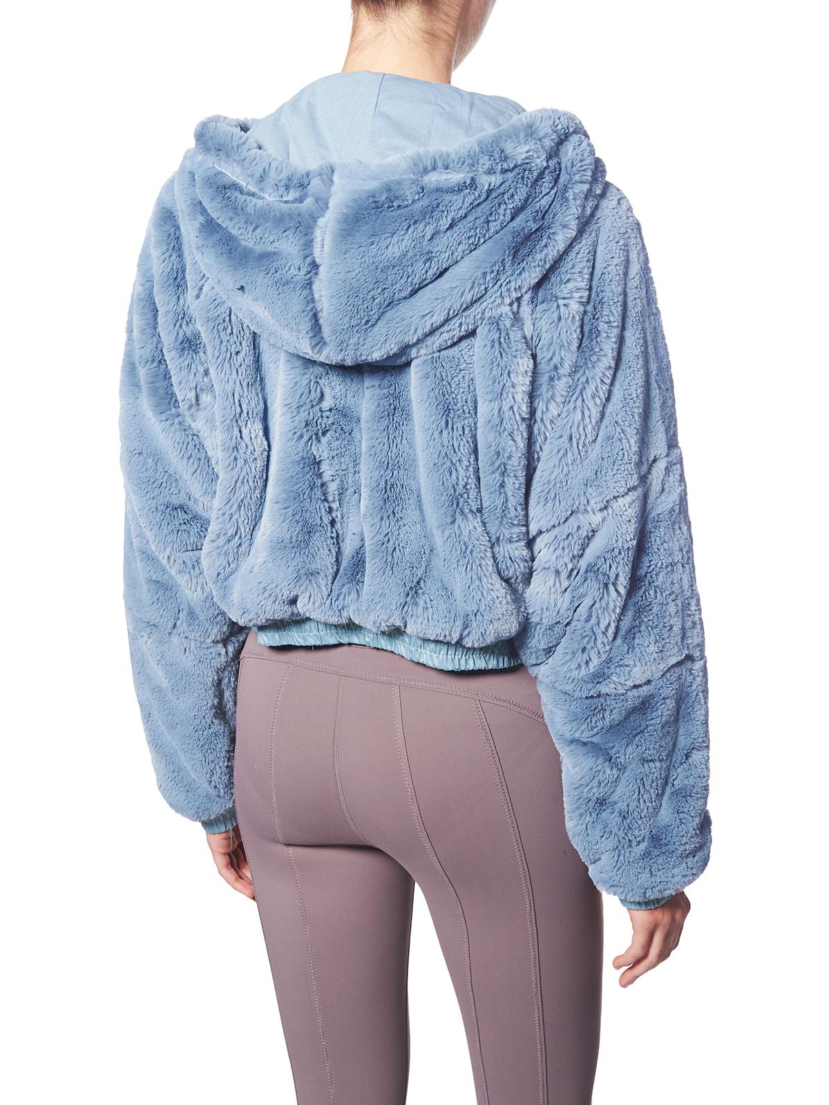 Free People Women's Love It Faux Fur Cozy Faux Fur Jacket Blue Size X-Small