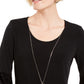 JM Collection Women's Embellished Bell Sleeve Top Black Size X-Large