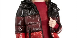 GUESS Women's Gina Ombre Puffer Coat Black Size L