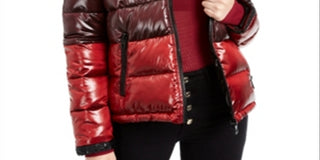 GUESS Women's Gina Ombre Puffer Coat Black Size L