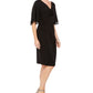 Connected Women's Short Sleeve Knee Length Dress Black Size 10 Petite