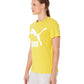 Puma Women's Classics Cotton Logo T-Shirt Yellow Size L