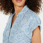 Style & Co Women's Printed Button up Top Blue Size Large