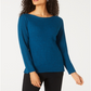 Karen Scott Women's Boat Neck Cotton Sweater Blue Size Small