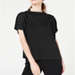 Alfani Women's Cowl Mock Neck Top Black Size Petite L