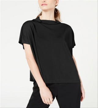 Alfani Women's Cowl Mock Neck Top Black Size Petite L