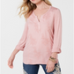Style & Co Women's Embroidered Contrast Top -Pink Size Small