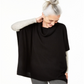 Charter Club Women's Cashmere Cowl Neck Poncho Black Size S/M