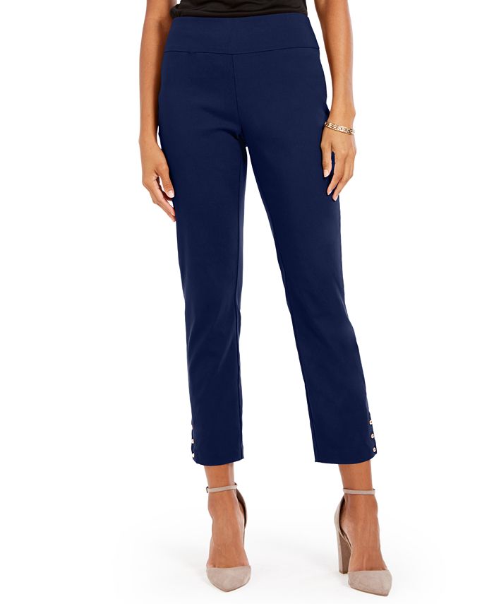 NY Collection Women's Straight Leg Pull on Pants Blue Size Petite XL-