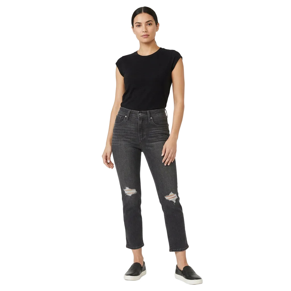 Levi's Women's 724 Straight Leg Cropped Jeans Black