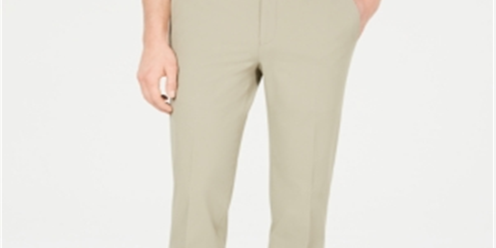 Calvin Klein Men's Slim Fit Tech Suit Pants Beige Size 38X30
