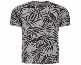 American Rag Men's Leaf Lines V Neck T-Shirt Gray Size Small