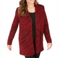 JM Collection Women's Patterned Cardigan Sweater Red Size Petite Medium