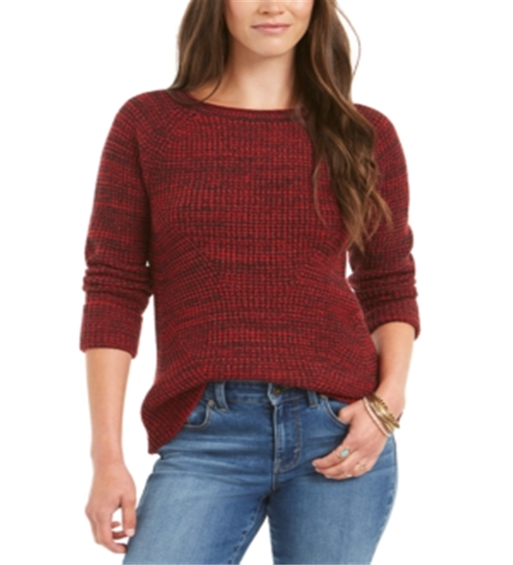 Style & Co Women's Crewneck Marled Sweater Red Size X-Small