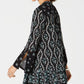 Style & Co Women's Lace Trimmed Bell Sleeve Tunic Top Black Size Medium