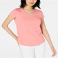Maison Jules Women's V Neck Patch Pocket T-Shirt Pink Size Small