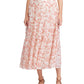 Ralph Lauren Women's Floral Tea Length Knife Pleated Skirt Pink Size 6