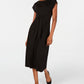 Eileen Fisher Women's Tie Waist MIDI Dress Black Size Petite Small