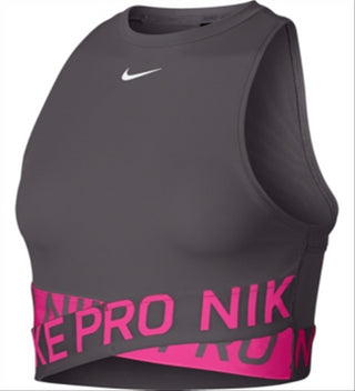 Nike Women's Pro Cropped Tank Top Gray Size Small